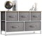 Sorbus Dresser with 5 Drawers - Storage Chest Organizer Unit with Steel Frame, Wood Top, Easy Pull Fabric Bins - Long Wide TV Stand for Bedroom Furniture, Hallway, Closet & Office Organization
